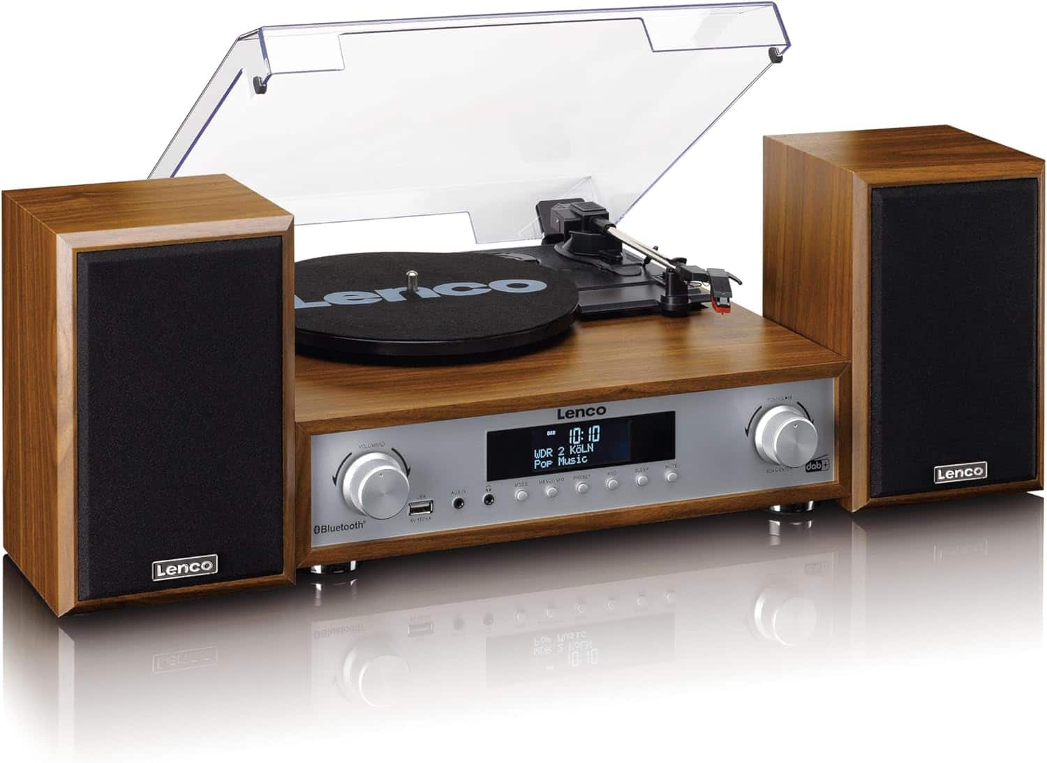 LENCO - HiFi stereoanlæg med pladeafspiller, DAB+/FM-radio og Bluetooth® - Træ - FRI FRAGT - Billede 8