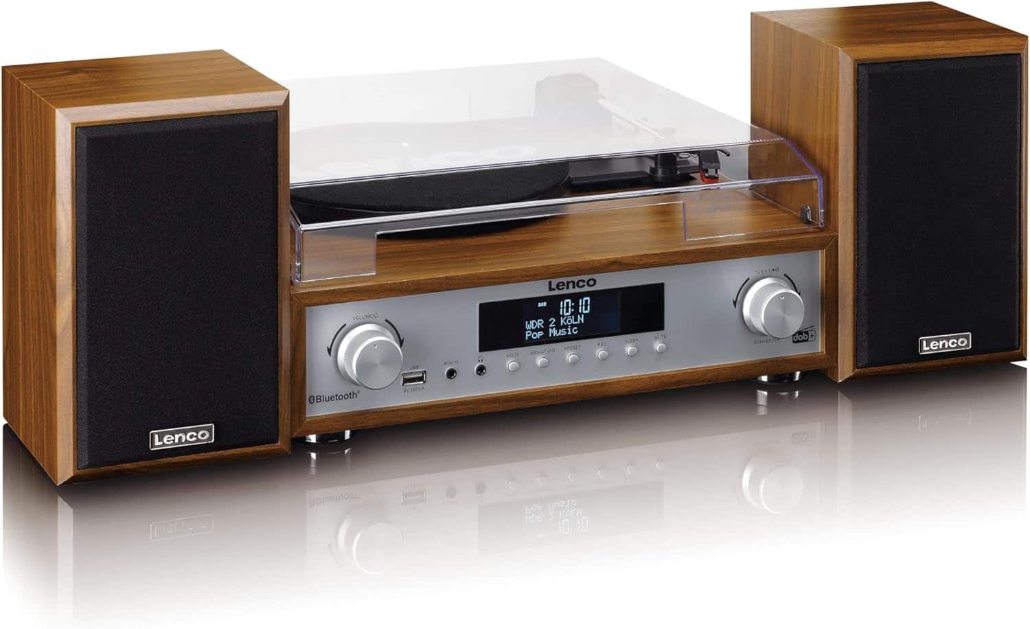 LENCO - HiFi stereoanlæg med pladeafspiller, DAB+/FM-radio og Bluetooth® - Træ - FRI FRAGT - Billede 6