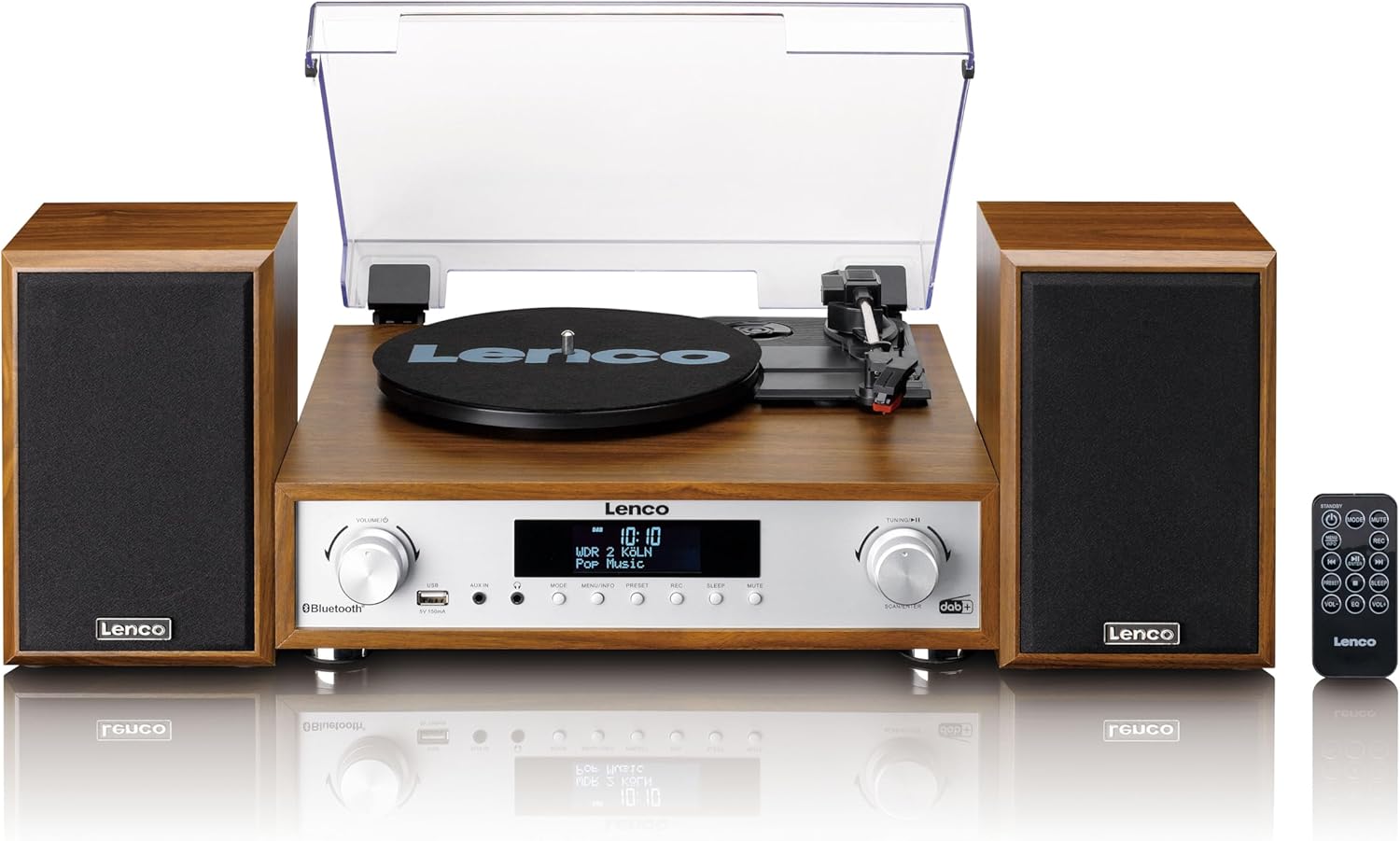 LENCO - HiFi stereoanlæg med pladeafspiller, DAB+/FM-radio og Bluetooth® - Træ - FRI FRAGT - Billede 5