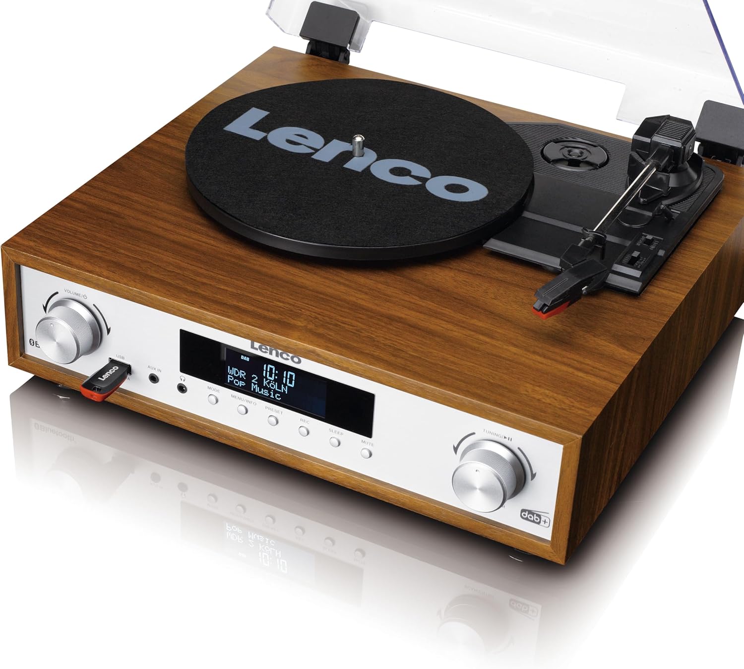 LENCO - HiFi stereoanlæg med pladeafspiller, DAB+/FM-radio og Bluetooth® - Træ - FRI FRAGT - Billede 4