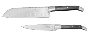 Laguiole By Hâws Santoku + Utility Knife Sort træ