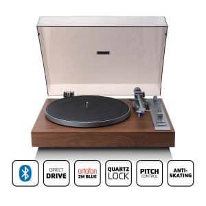 Førsteklasses direct drive-pladespiller med Ortofon 2M Blue-patron og Bluetooth
